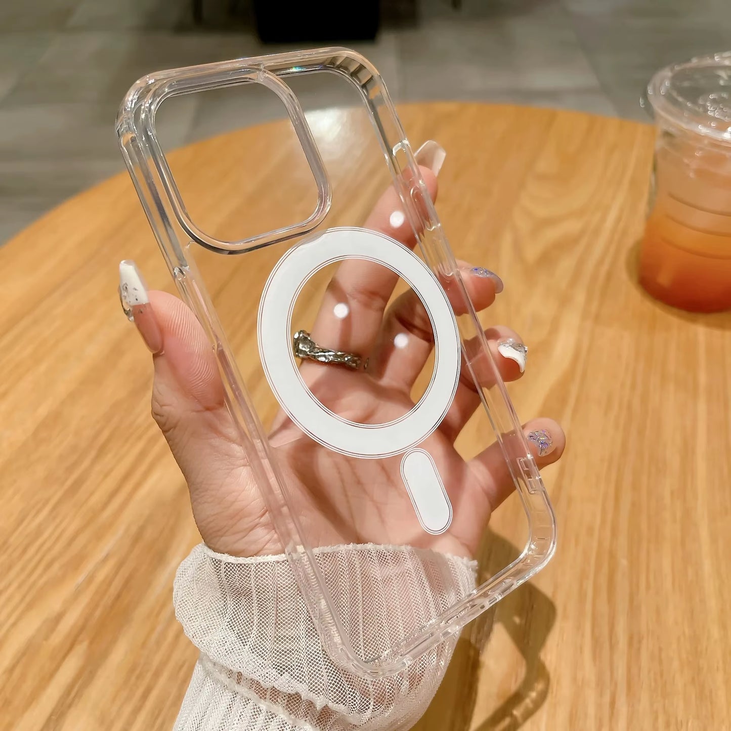 Transparent Magnetic Case for Iphone 15 14 13 Pro Max for Magsafe Clear Wireless Charging Phone Cases